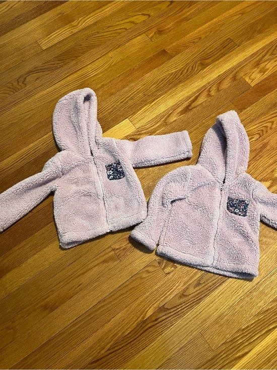 Carter's Other - Girls Carter's 18m Plush Hooded Jackets - Lavender Twin Set w/ Floral Pocket EUC